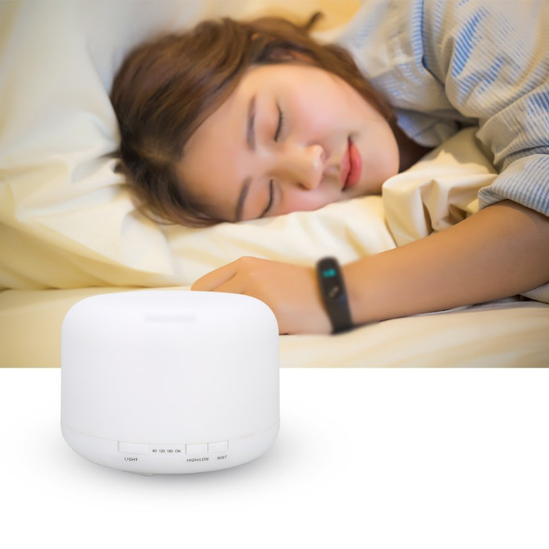 Légpárásító 500ml Ultrahangos aromaterápiás gép illóolaj diffúzor Távirányítós aromadiffúzor színes fénnyel