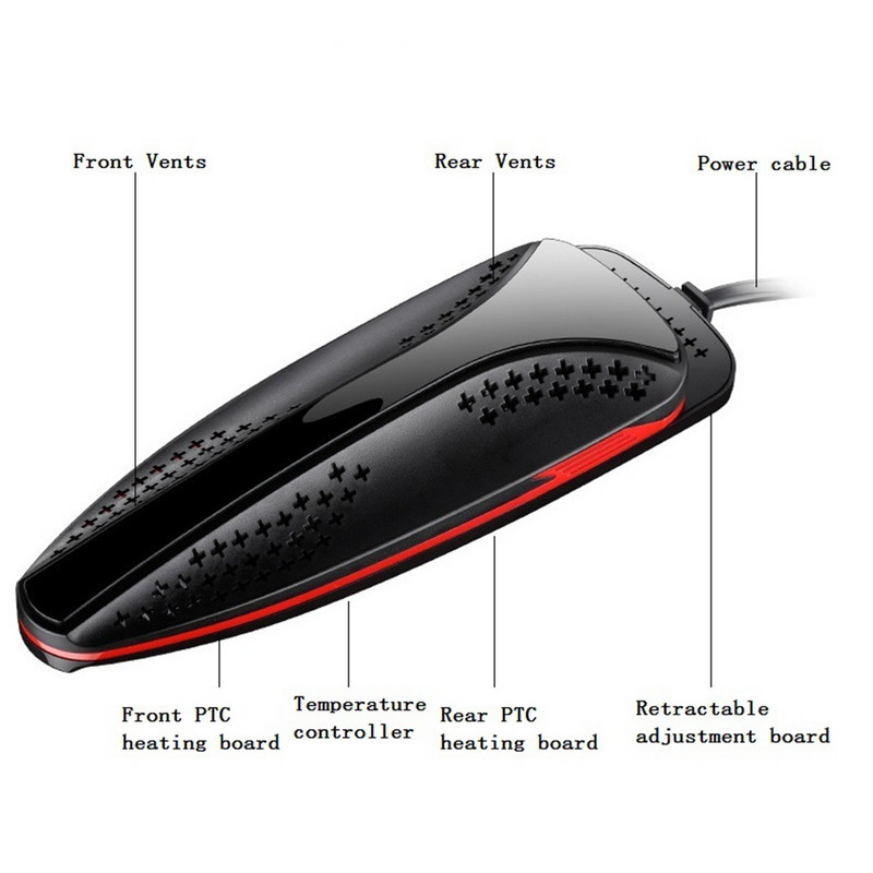 DMWD ištempiamas elektrinis batų džiovintuvas 220 V batų kvapo valiklis medvilninės kojinės šlepetės Batų džiovintuvas šildytuvas 3 spalvos