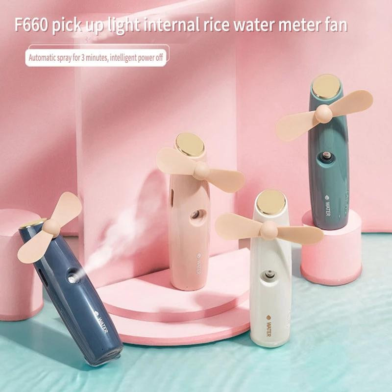Õhuniisutajad Pihusti Väike ventilaator Käeshoitav Õpilane Usb Laadimine Vee täitmine Instrument Külmutus Niisutaja Vaikne