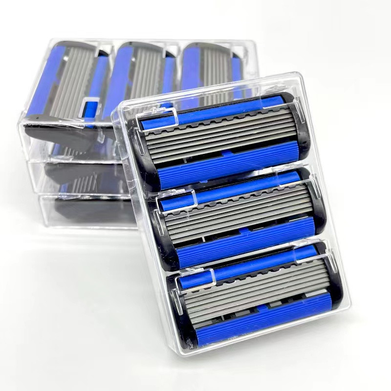 12/6 vnt. skutimosi peiliukai vyrų skutimosi skustuvas vyrams veido plaukų šalinimui Sharp 6 sluoksnių skutimosi peiliukų įrankių rinkinys su skustuvo rankena