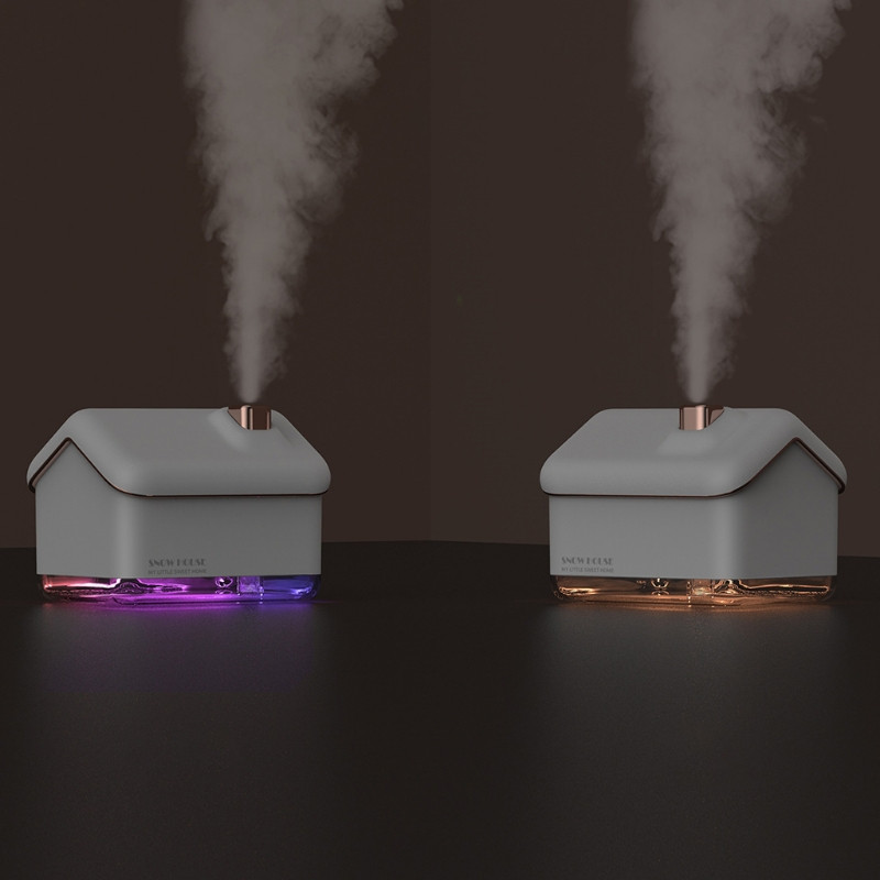 300ML Creative Snow House Humidifier USB Aroma Essential Oil Diffuser with Light