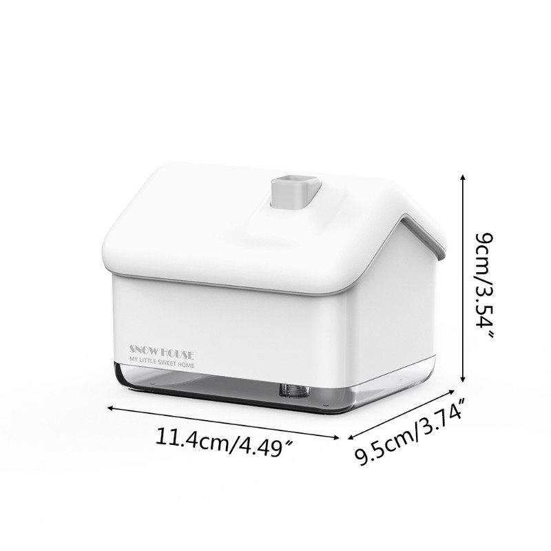 300ML Creative Snow House Humidifier USB Aroma Essential Oil Diffuser with Light