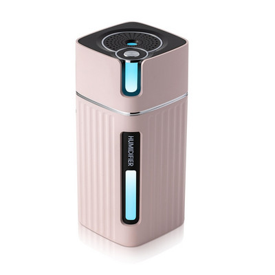 Hordozható Cool Mist párásító autós utazáshoz, színes légköri fénnyel