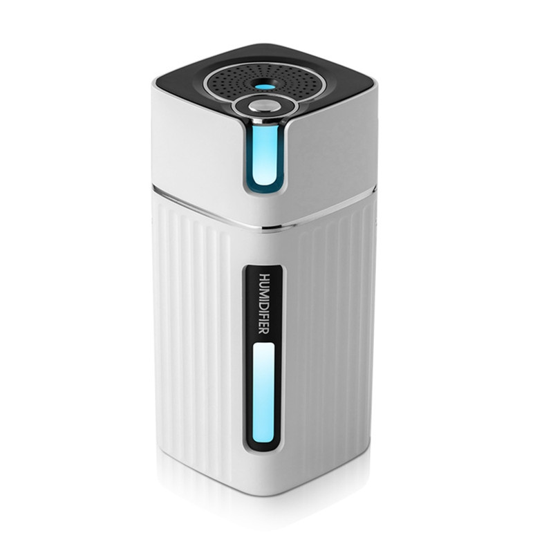 Hordozható Cool Mist párásító autós utazáshoz, színes légköri fénnyel