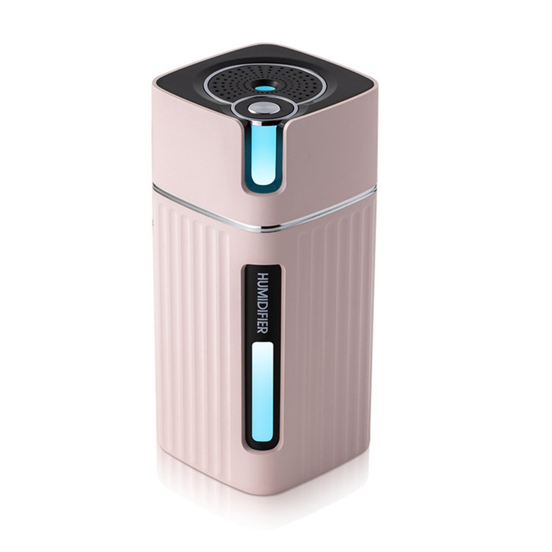 Hordozható Cool Mist párásító autós utazáshoz, színes légköri fénnyel