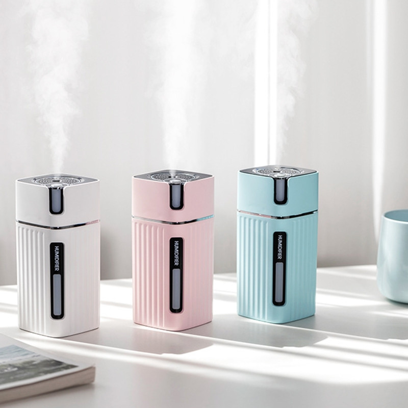 Hordozható Cool Mist párásító autós utazáshoz, színes légköri fénnyel