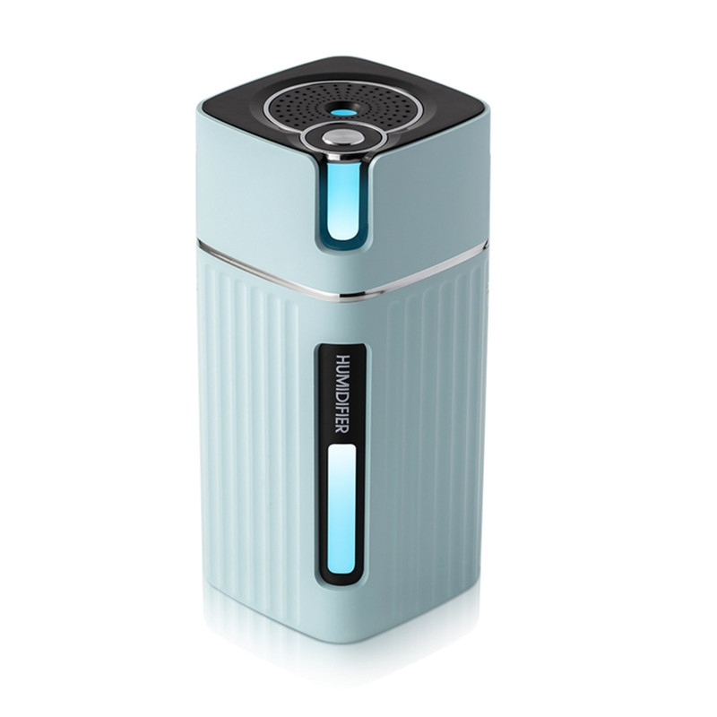 Hordozható Cool Mist párásító autós utazáshoz, színes légköri fénnyel