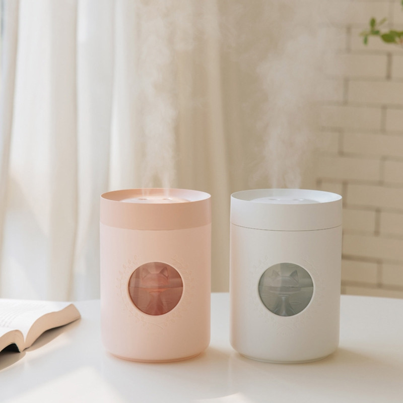 Umidificator de aer dublu de masă Dispozitiv de producere a ceață rece Dormitor Aromă Ulei esențial Difuzor Pulverizator Ultra-silențios N0PF