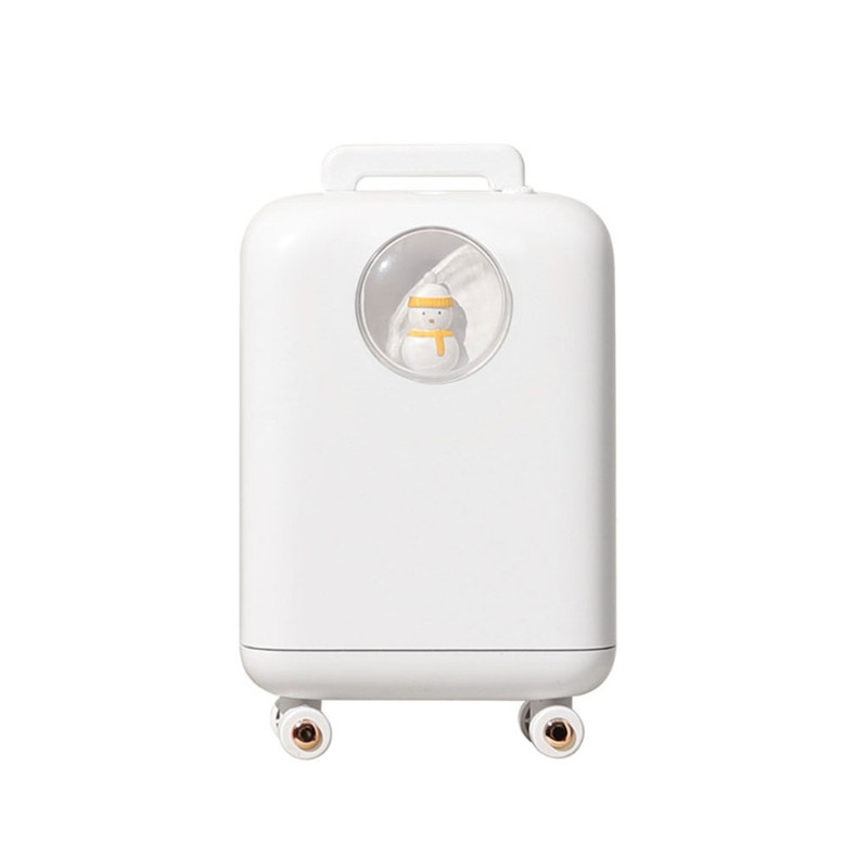 Mini Cool Mist Humidifier Home Air Vaporizer Boggage Shaped Aroma Essential Oil Diffuser Mist Maker με LED νυχτερινό φως N0PF