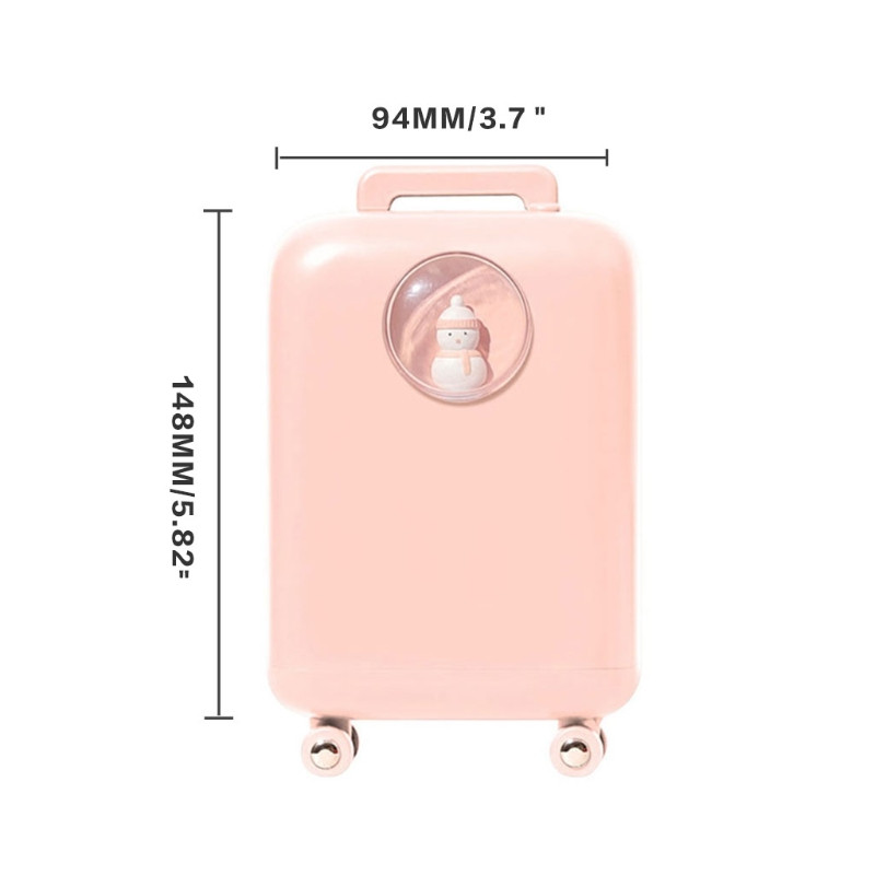 Mini Cool Mist Humidifier Home Air Vaporizer Boggage Shaped Aroma Essential Oil Diffuser Mist Maker με LED νυχτερινό φως N0PF