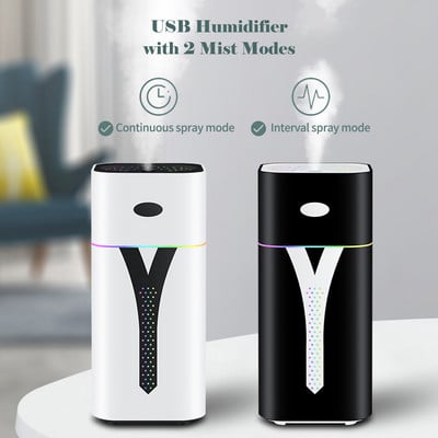 420 ml krāsains miglas mitrinātājs ēterisko eļļu difuzors USB portatīvais gaisa mitrinātājs ar automātiski izslēdzamiem darbvirsmas vēsiem mini mitrinātājiem