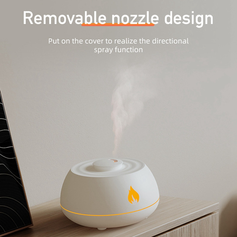 Difuzor de aromă cu flacără Umidificator de aer pentru casă Producător de ceață cu ultrasunete Fogger Difuzor de ulei esențial Purificator de lampă de culoare