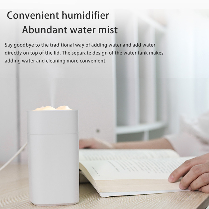 Kaasaskantav ultraheli niisutaja 350 ml Snow Mountain H2O USB Aroma õhuhajuti romantilise öölambi niisutaja difuusoriga