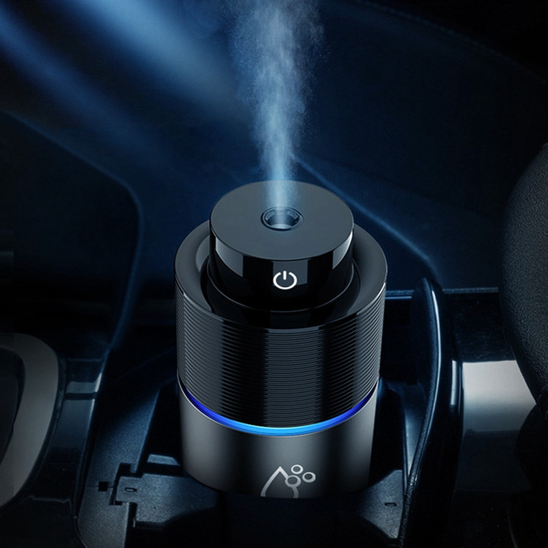 Usb autós illóolaj diffúzor légfrissítő, színes led lámpák 200 ml otthoni aromaterápiás párásító, szakaszos üzemmód 7 óra