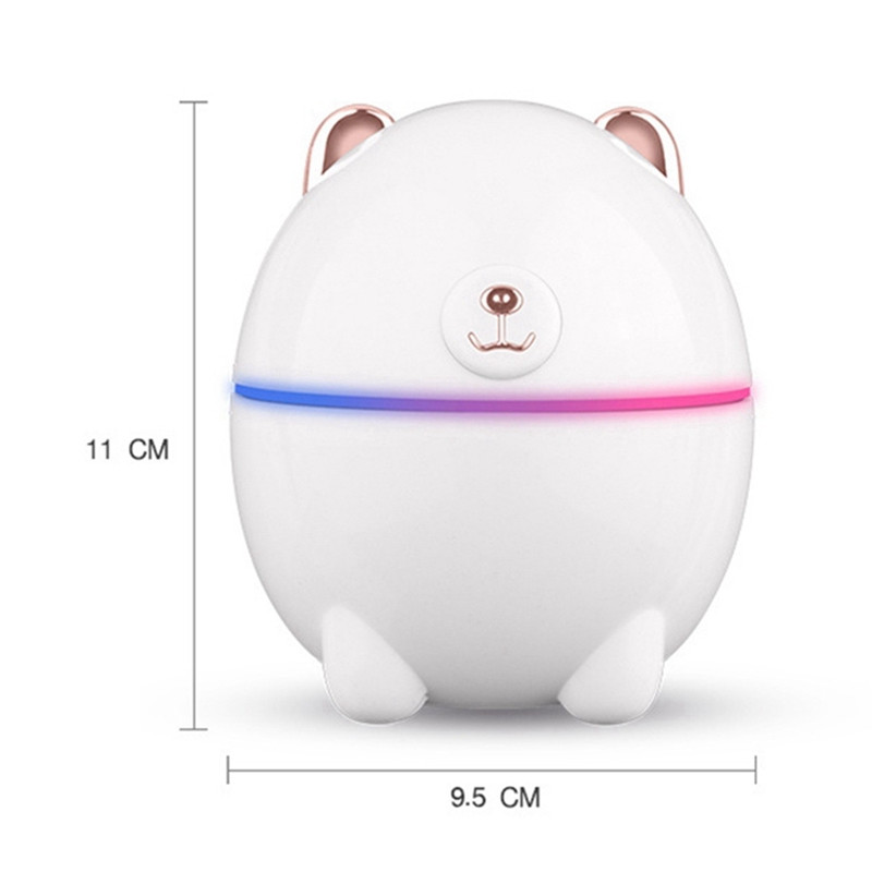 Umidificator de aer Cute Pet Mini Gospodărie Mic Aromaterapie Mașină Creativitate Urs Umidificator USB Lampă de noapte LED