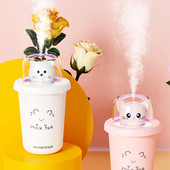 Aranyos tejes tea csésze légpárásító színes lámpával autós légfrissítő USB aroma diffúzor illóolajos ultrahangos ködkészítőhöz