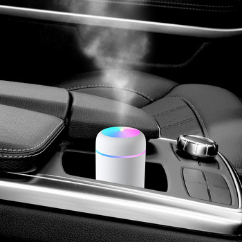 300Ml овлажнител Мини ултразвуков USB дифузор за етерично масло Пречиствател на въздух за кола Ароматна анионна мъгла за домашна кола с LED нощ
