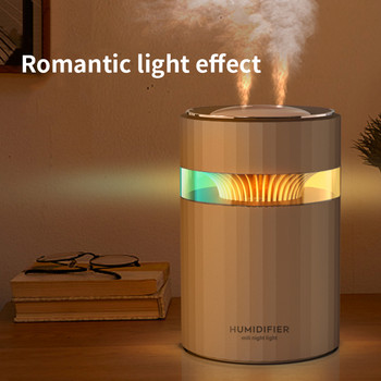 saengQ Ηλεκτρικός υγραντήρας Diffuser Essential Aroma Oil Oil Humidifier USB Household Office Mist Maker LED Light 900ml