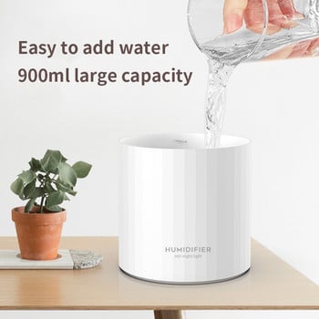 saengQ Ηλεκτρικός υγραντήρας Diffuser Essential Aroma Oil Oil Humidifier USB Household Office Mist Maker LED Light 900ml