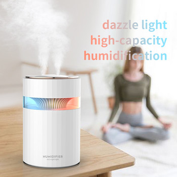 saengQ Ηλεκτρικός υγραντήρας Diffuser Essential Aroma Oil Oil Humidifier USB Household Office Mist Maker LED Light 900ml