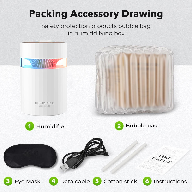 saengQ elektromos párásító diffúzor esszenciális aroma olaj légpárásító USB háztartási irodai ködkészítő LED lámpa 900 ml