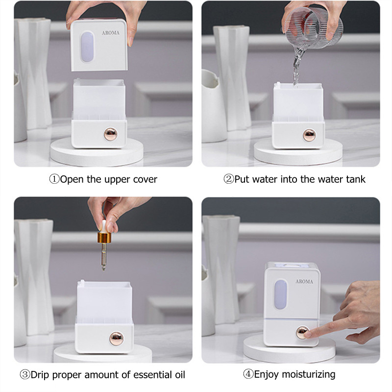 180 ml USB mini légpárásító aroma illóolaj diffúzor LED lámpával otthoni irodai asztalhoz Ultrahangos Cool Mist Maker Fogger
