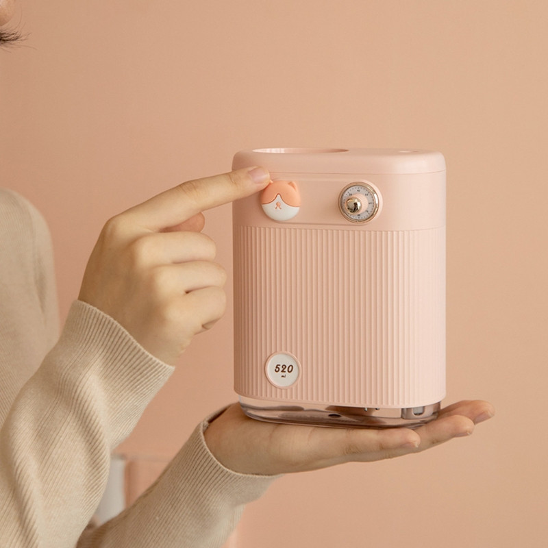 520 ml gombos légpárásító háztartási tisztító köd készítő színes fény, állítható köd mennyiség irodai otthoni autóhoz N0PF