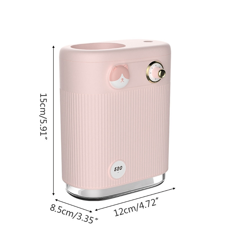 520 ml gombos légpárásító háztartási tisztító köd készítő színes fény, állítható köd mennyiség irodai otthoni autóhoz N0PF