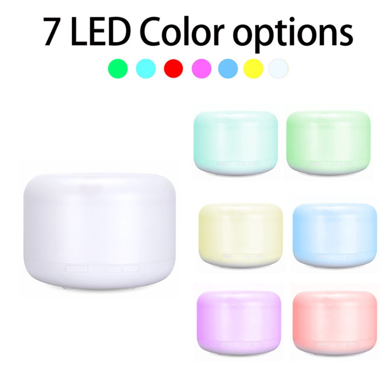 Umidificator de aer Difuzor de aromă USB 500ML Difuzor portabil de ulei de aromoterapie cu 7 lumini LED pentru birou, dormitor, acasă