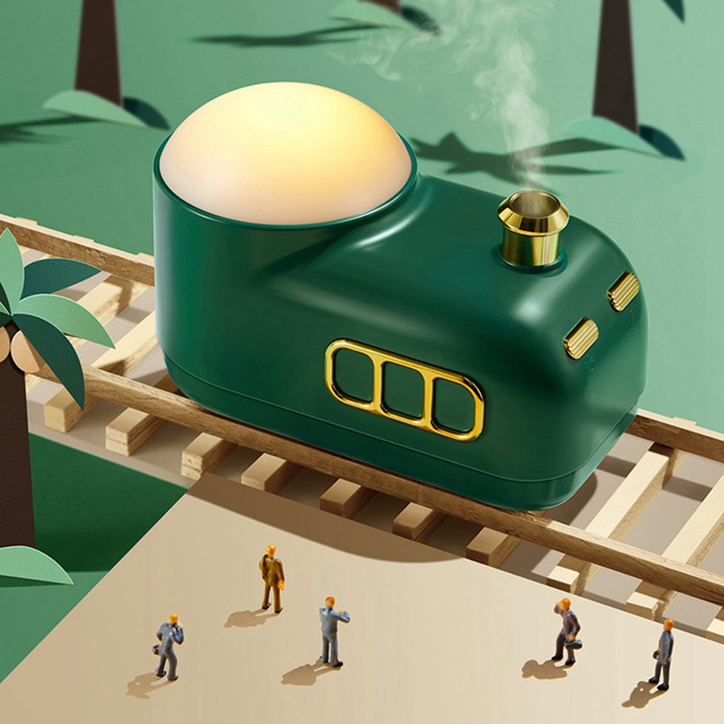 A legkeresettebb légpárásító éjszakai fény 2000 mah vezeték nélküli vonat párásító 350 ml USB újratölthető otthoni dekorok vetítőlámpák