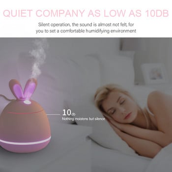 ELOOLE 200ML Овлажнител за въздух Cute Rabbit Ultra-Silent USB Арома Дифузор за етерично масло Humidificador Air Purifier Mist Maker