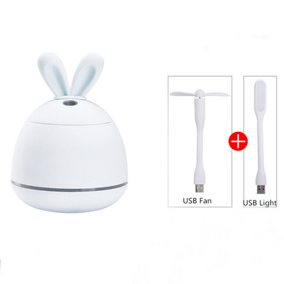 ELOOLE 200ml légpárásító aranyos nyúl ultracsendes USB aroma illóolaj diffúzor párásító légtisztító párakészítő