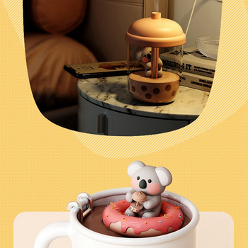 1 бр. Нов сладък чаша за чай с мляко от коала Овлажнител с голяма мъгла Домакински малък преносим настолен USB мини парфюм