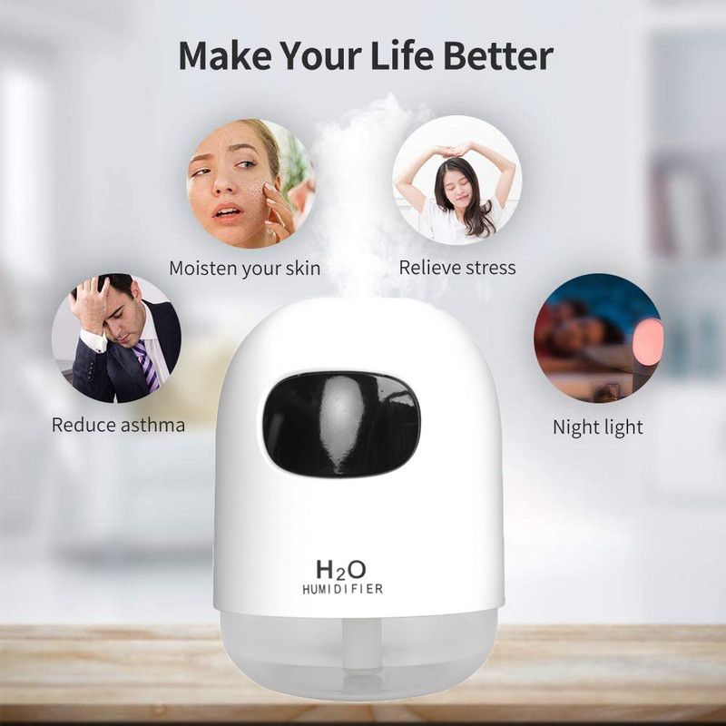 Mini Humidifier 200ml Super Quiet Desktop Cool Mist Humidifier for Baby Bedroom Office Car Home 7 Colors LED Night Night Purifier