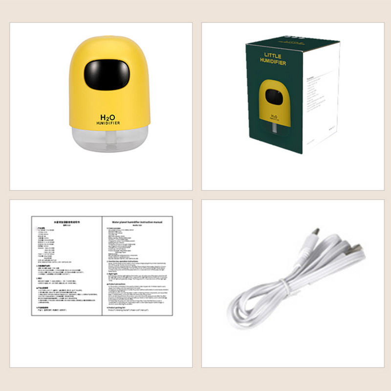 Mini Humidifier 200ml Super Quiet Desktop Cool Mist Humidifier for Baby Bedroom Office Car Home 7 Colors LED Night Night Purifier