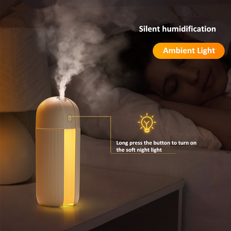 Légnedvesítő Mist Maker USB ultrahangos aromaterápiás illóolaj diffúzor lágy meleg fénnyel szobaautó párásítóhoz