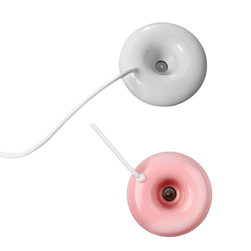 2Pcs Pink Donut ovlaživač zraka USB uredski stolni mini ovlaživač zraka prijenosni kreativni pročišćivač zraka - ružičasto-bijeli