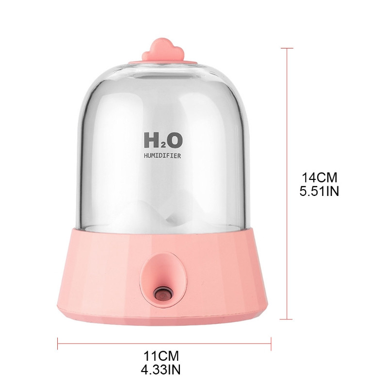 Hordozható 400 ml-es vezeték nélküli légnedvesítő légdiffúzor USB töltő Cool Mist permetező Atmosphere Night Light otthoni N0PF-hez