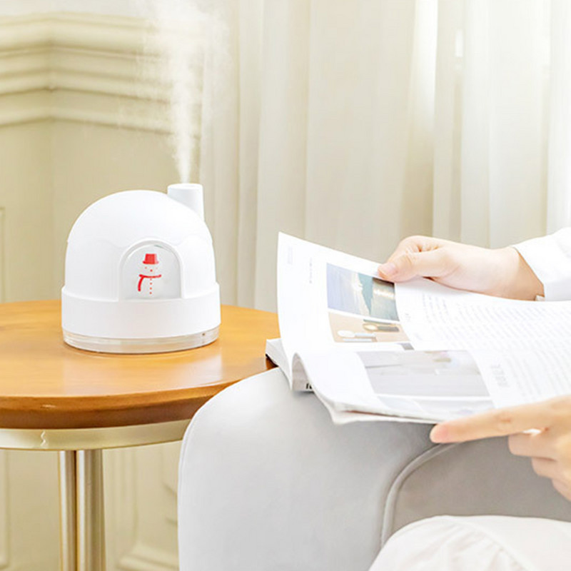 Zăpadă creativă pentru umidificator de casă Umidificator de aer USB Producător de ceață Fogger cu lumină LED colorată 2 în 1 Mini difuzor de arome pentru mașină