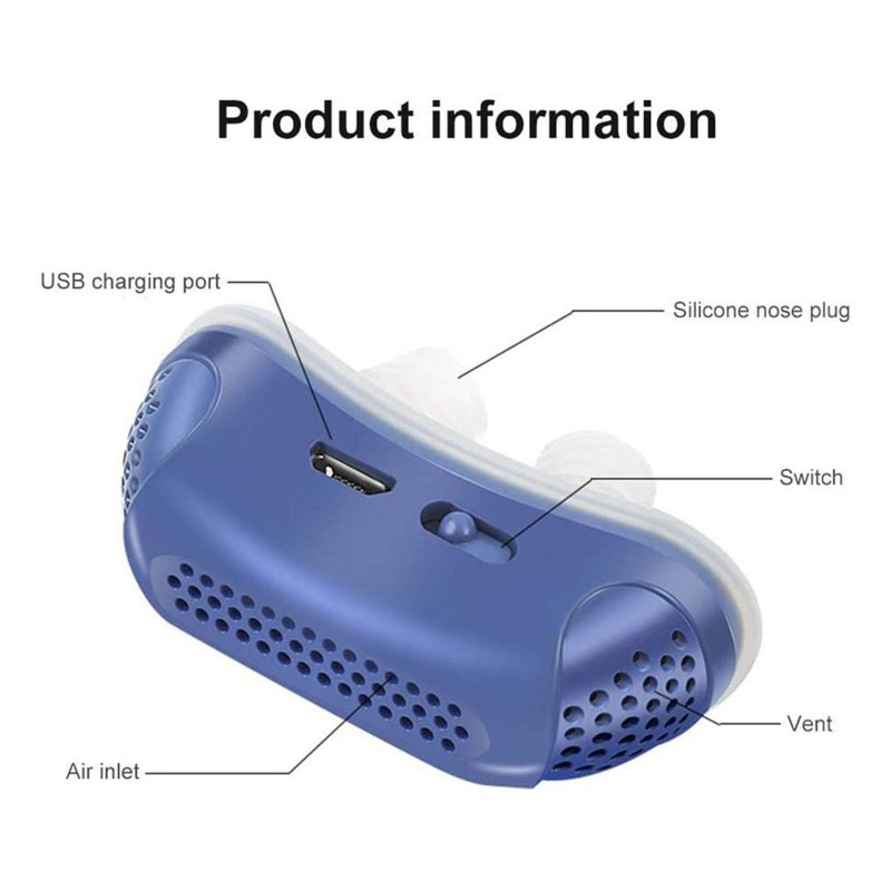Elektromos horkolásgátló eszközök szilikon orrtágítók horkolás dugó orr szellőző klip Professzionális éjszakai horkolás