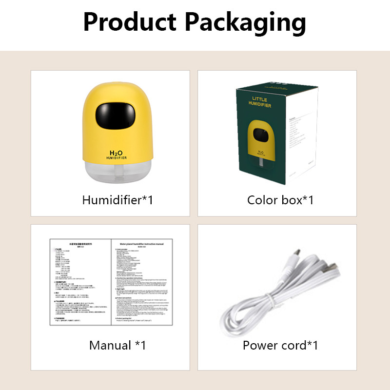 200ML White Mini Air Humidifer Aroma Essential Oil Diffuser with Romantic Lamp USB Mist Maker Aromatherapy Humidifiers for Home