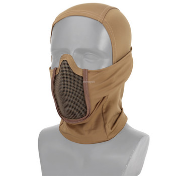 Тактическа маска за цялото лице Балаклава Капачка Мотоциклет Армия Страйкбол Пейнтбол Шапка Метална мрежа Защитна маска за лов
