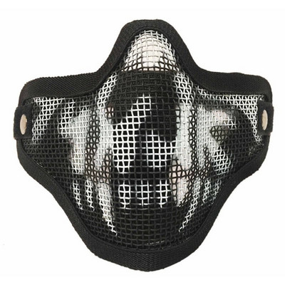 Военна еърсофт маска за лице, дишаща нисковъглеродна стоманена мрежа, защитна стрелба, пейнтболна маска, армейска тактическа маска за половината лице