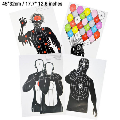 5 pieces Paper Targets for Shooting Range, Practice, Firearms, Handguns, Airsoft, Throwing Knives, Paintball, Archery Non-stick