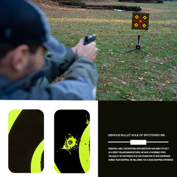 10PCS Мишени 8 x 8 инча Sight in Stick & Splatter Самозалепващи се мишени за стрелба Shots Burst Bright Fluorescent Yellow