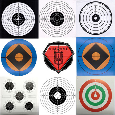 5.50"x5.50" Paper Targets in 20 Pcs, Gun Shooting Sports 8 Options Outdoors & Indoors Firearms Airgun & Plastic or Steel BBs
