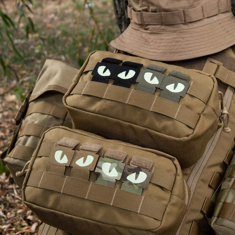 Tactical DIY Cat Eye Patches Glow in Dark Tape MOLLE Badge Patch for Paintball κράνος Καπέλο καπέλο μπουφάν για κυνήγι Ρούχα γιλέκο