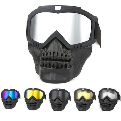 Ochelari de protecție pentru ciclism în aer liber Rezistent la UV Rezistent la vânt Anti-ceață Mască de protecție detașabilă ajustabilă pentru ochelari tactici CS/Paintball
