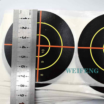 100PCS 3-инчов хартиен стикер за мишена за стрелба Самозалепващ се реактивен пръскащ пастер Флуоресцентен за пистолет, пушка Пейнтбол обучение