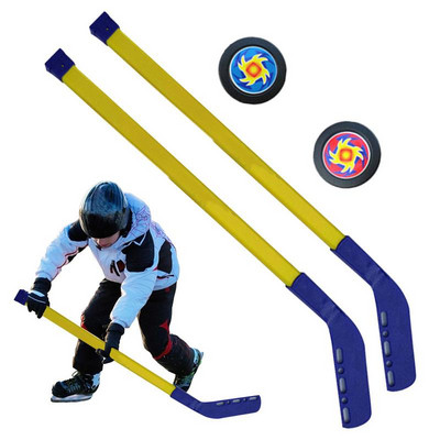 Kids Children Winter Ice Hockey Stick Training Tools Plastic 2xSticks 2xBall Winter Sports Toy